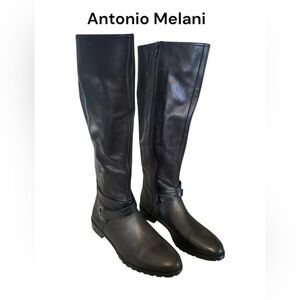 Antonio Melani black leather boots size 7MW